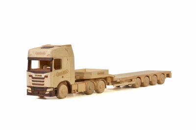 1:24 Nooteboom wooden model - 4-axle semi lowloader with Scania